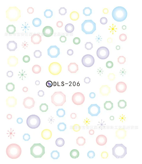 5 sheet 3D Nail Sticker Mixed Colorful Designs Stickers Decals Makeup Water Tattoos Manicure Tool DLS196-206 | Красота и здоровье