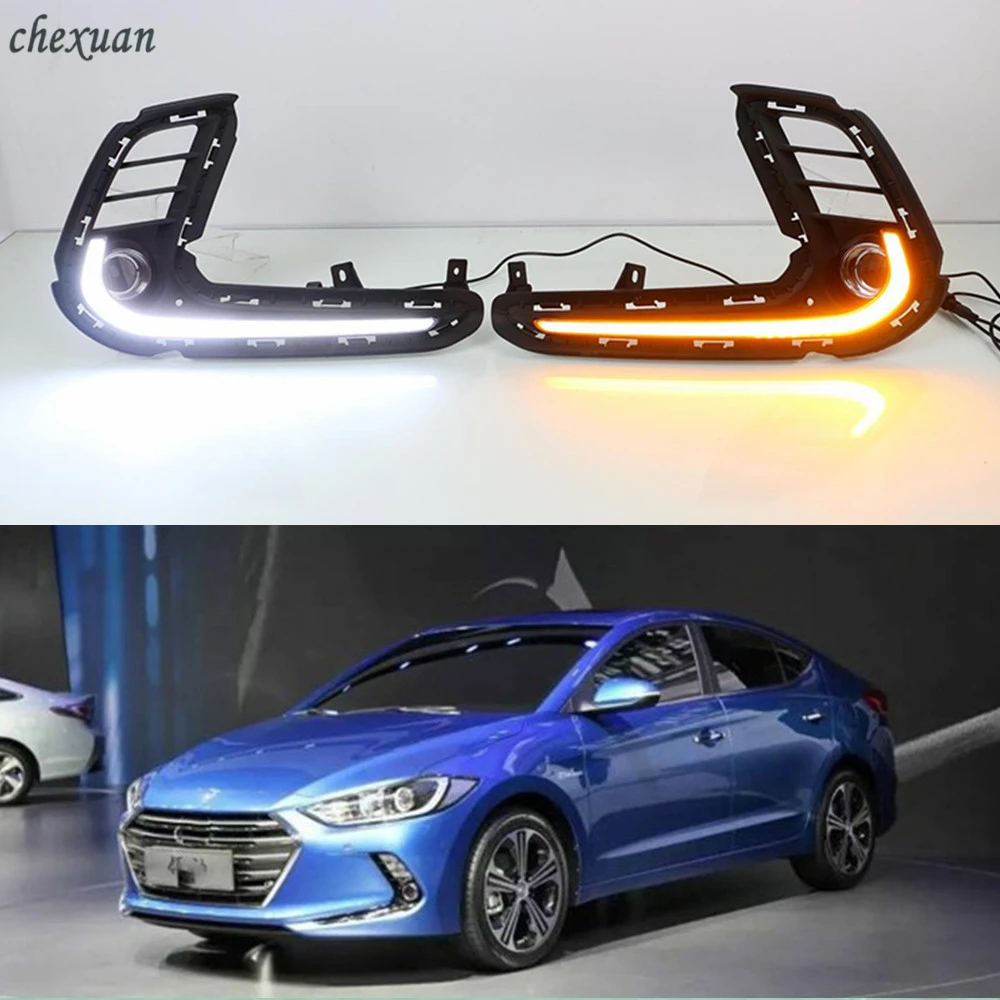 CSCSNL 2 шт. для Hyundai Elantra 2016 2017 2018 светодиодный DRL Габаритные огни ABS колпак