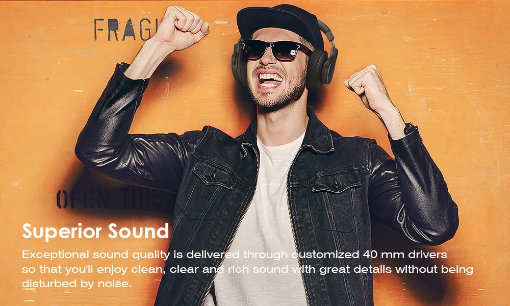 Mixcder E8 Беспроводные наушники с функцией активного шумоподавления, Bluetooth наушники с микрофоном, Накладные наушники с глубокими басами для ТВ, ПК, телефонов
