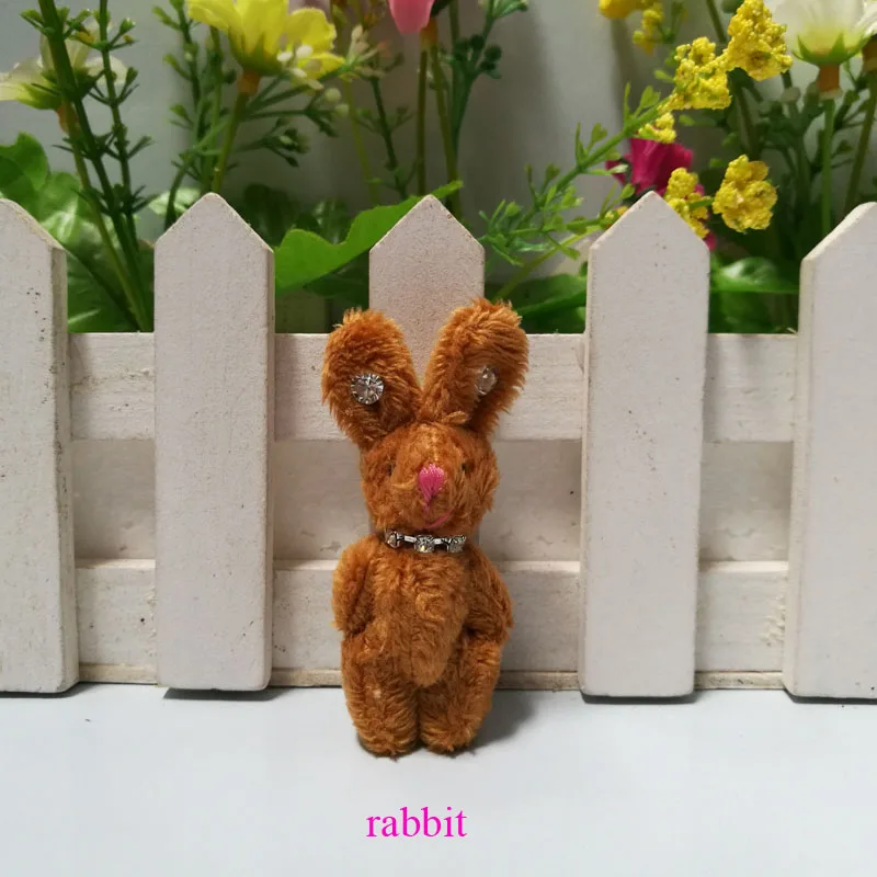 100 шт./лот 6 см мини-шарнирный кролик плюшевые игрушки животное для свадьбы