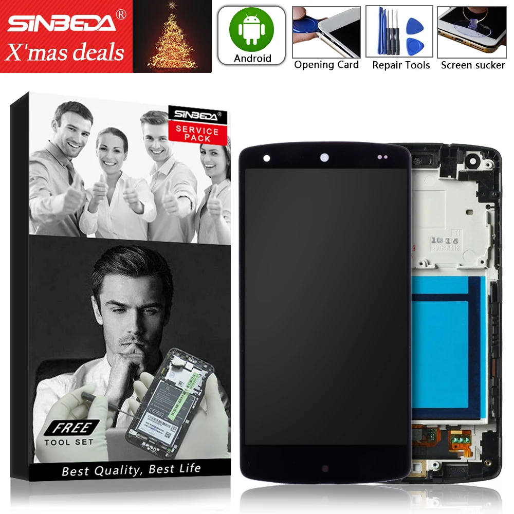 ЖК дисплей Sinbeda 4 95 дюйма для LG Nexus 5 сенсорный экран с рамкой дигитайзер E960 D820 D821