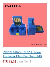 20 шт. MX-51 MX51 тонер-картридж чип для Sharp MX 4110 4111 4140 4141 5110 5111 5140 5141 4112 5112 4128 5128 5148NC 51 чипы