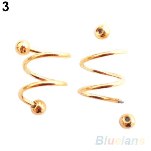 Punk Stainless Steel Spiral Helix Ear Stud Lip Nose Ring Cartilage Piercing hot | Украшения и аксессуары