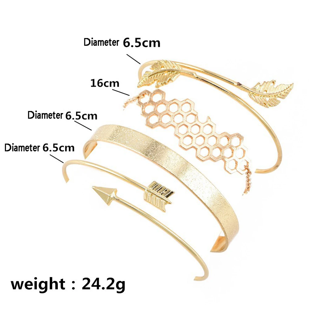 4 шт./компл. для женщин модные золотые лист стрелки мужской браслет оптовая