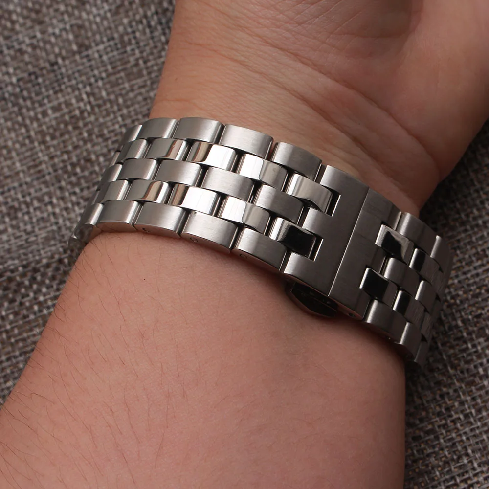 Ремешок для часов из нержавеющей стали матовый полированный браслет наручных