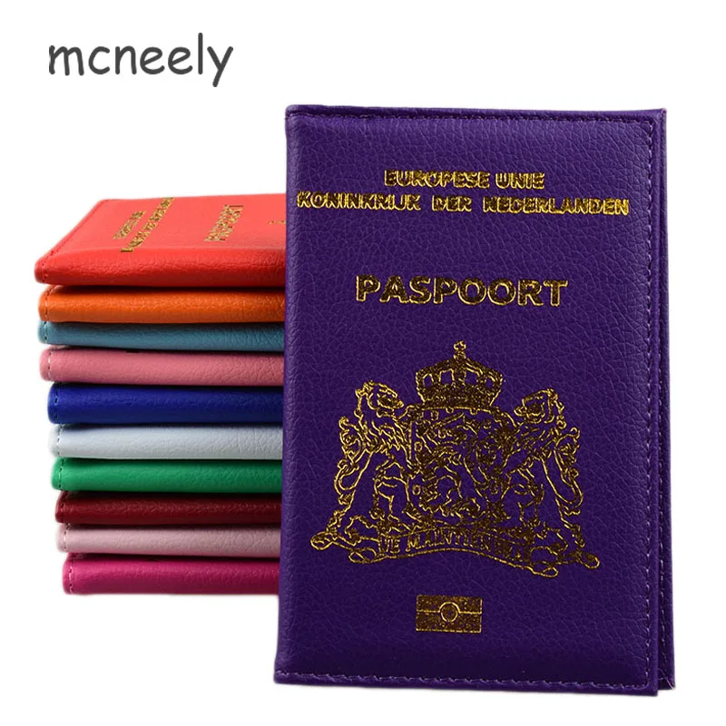 Purple Модный защитный чехол для паспорта для путешествий из Нидерландов, деловой бумажник, защитная обложка для паспорта для голландского - Цвет: Purple