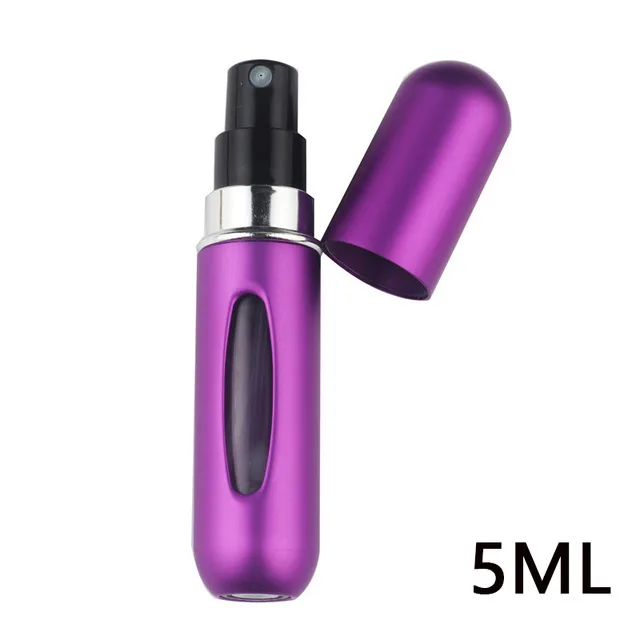 matte PURPLE Anpro, 5 мл/8 мл, портативный дорожный мини-контейнер, алюминиевый многоразовый парфюм, пустая бутылочка с распылителем, бутылки для хранения косметики - Цвет: matte PURPLE