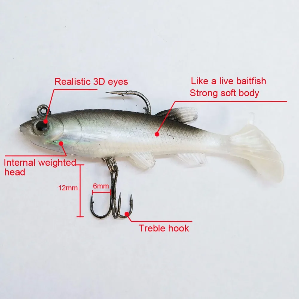 1 шт./3 шт. мягкие приманки Swimbait 3 35 &quot0 44 oz для рыбалки на карпа Реалистичная