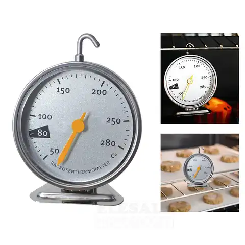 Термометр из нержавеющей стали для духовки, прибор с большим циферблатом для измерения температуры пищи, выпечки, барбекю, мяса