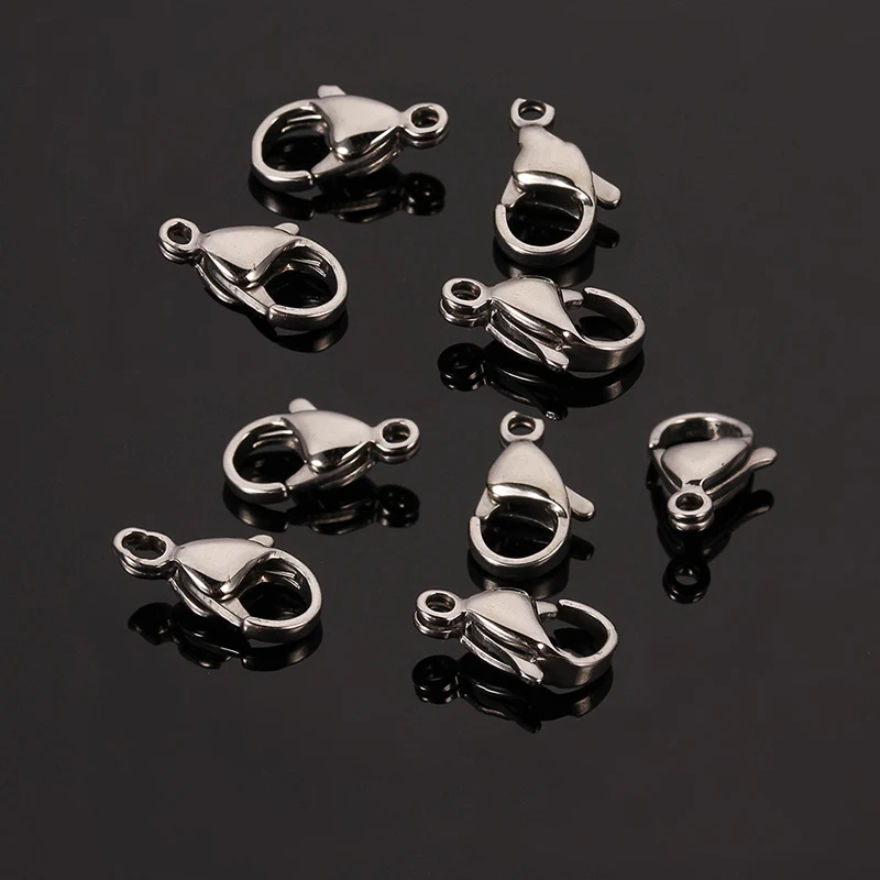 

10Pcs/Lot Stainless Steel Lobster Clasp Hooks For Jewelry Making DIY Necklace Bracelet Accessories Handmade Crafts Wholesale