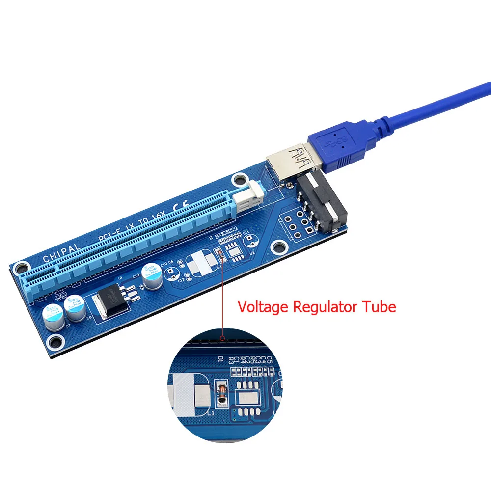 Чипальный регулятор трубки 60 см PCI E Riser Card PCIe 1x к 16x удлинитель + кабель USB 3 0/шнур