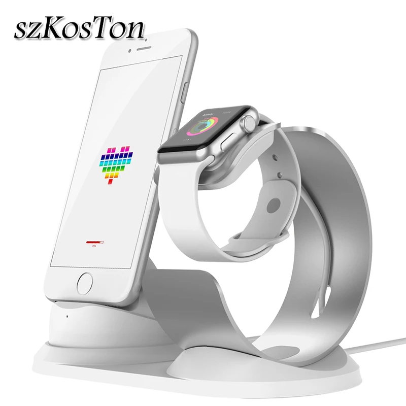 Зарядная док станция 2 в 1 держатель для всех зарядных станции Apple Watch iPhone X Xs Max XR 8 7