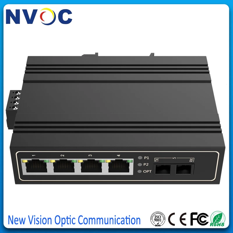 4*10/100M IEEE802.3af/at PoE + 100M мм 850 1310 500M 2 км 5 портов 10/100M 1 волоконный 4RJ45 неуправляемый