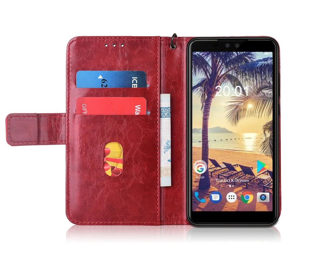 Флип-кожаный чехол для Turbo X Dream 4G Fundas с цветочным принтом специальный чехол-бумажник с подставкой и ремешком