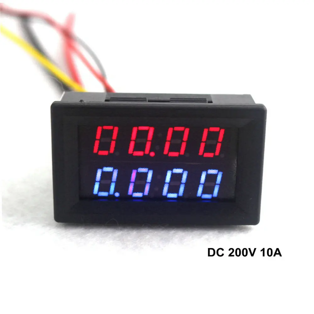 Фото 4 Bit Digital Voltmeter Ammeter DC 200V 10A Red Blue LED Dual Display Voltage Amp Panel Meter 12v 24v Car Current Monitor Tester 4 Bit Digital Voltmeter Ammeter DC 200V 10A Red Blue LED Dual Display Voltage Amp Panel Meter 12v 24v Car Current Monitor Tester