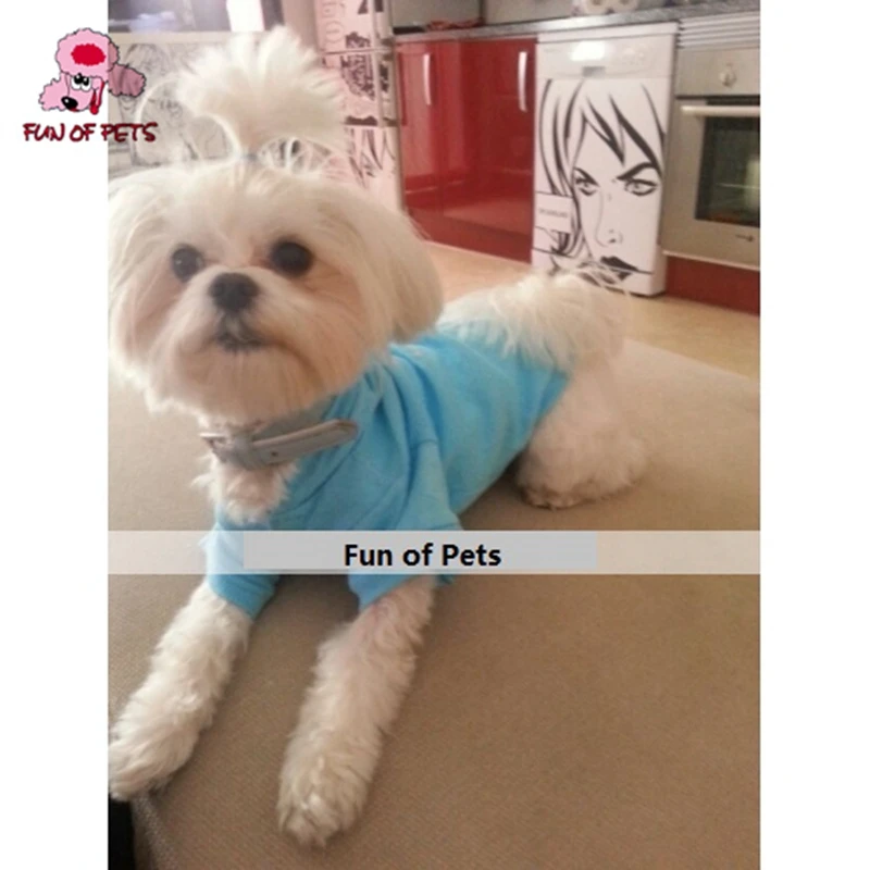 2017 хлопковая толстовка со снежинками футболка для собак голубая Одежда рубашка