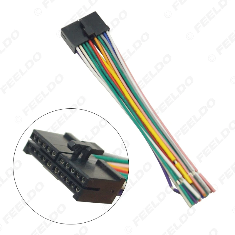 FEELDO 20Pin Универсальный Aftermarket автомобильный головный блок DVD стерео радио жгут