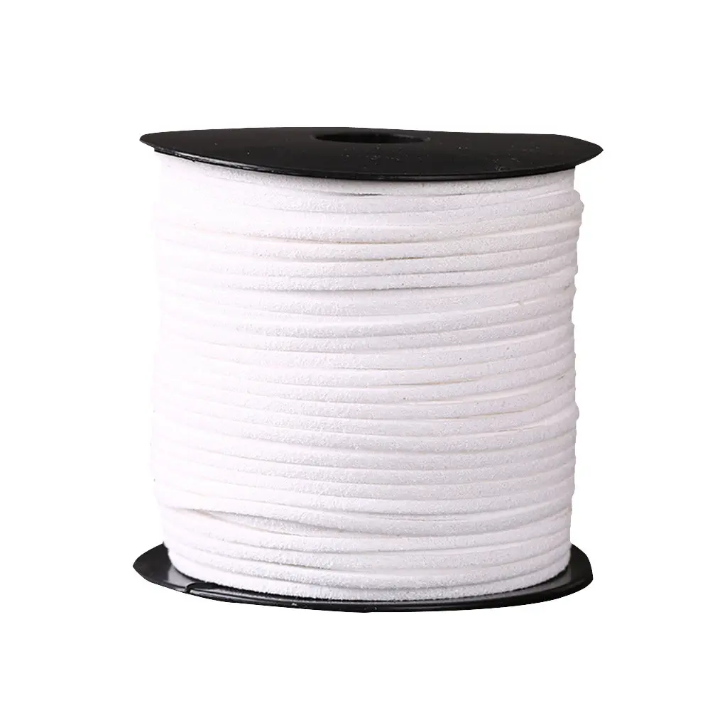 White 100Yard шнур из искусственной замши бархат веревка кожа шнуры Кружева Одежда Обувь Браслеты из шнуров самодельные Украшения швейная ткань с кисточками и бахромой - Цвет: White