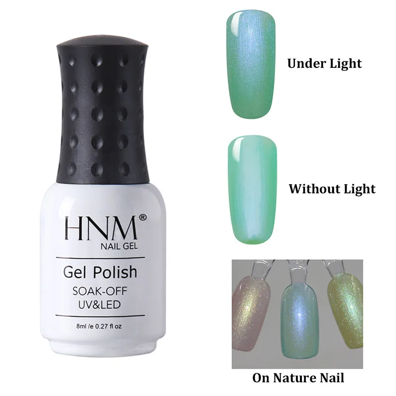 BKJ9520 HNM 8ml Mermaid Glitter UV Nail Polish Soak Off LED Lamp Shell Nail Gelpolish Painting Gellak 14 Colors Primer Stamping Enamel - Цвет: BKJ9520