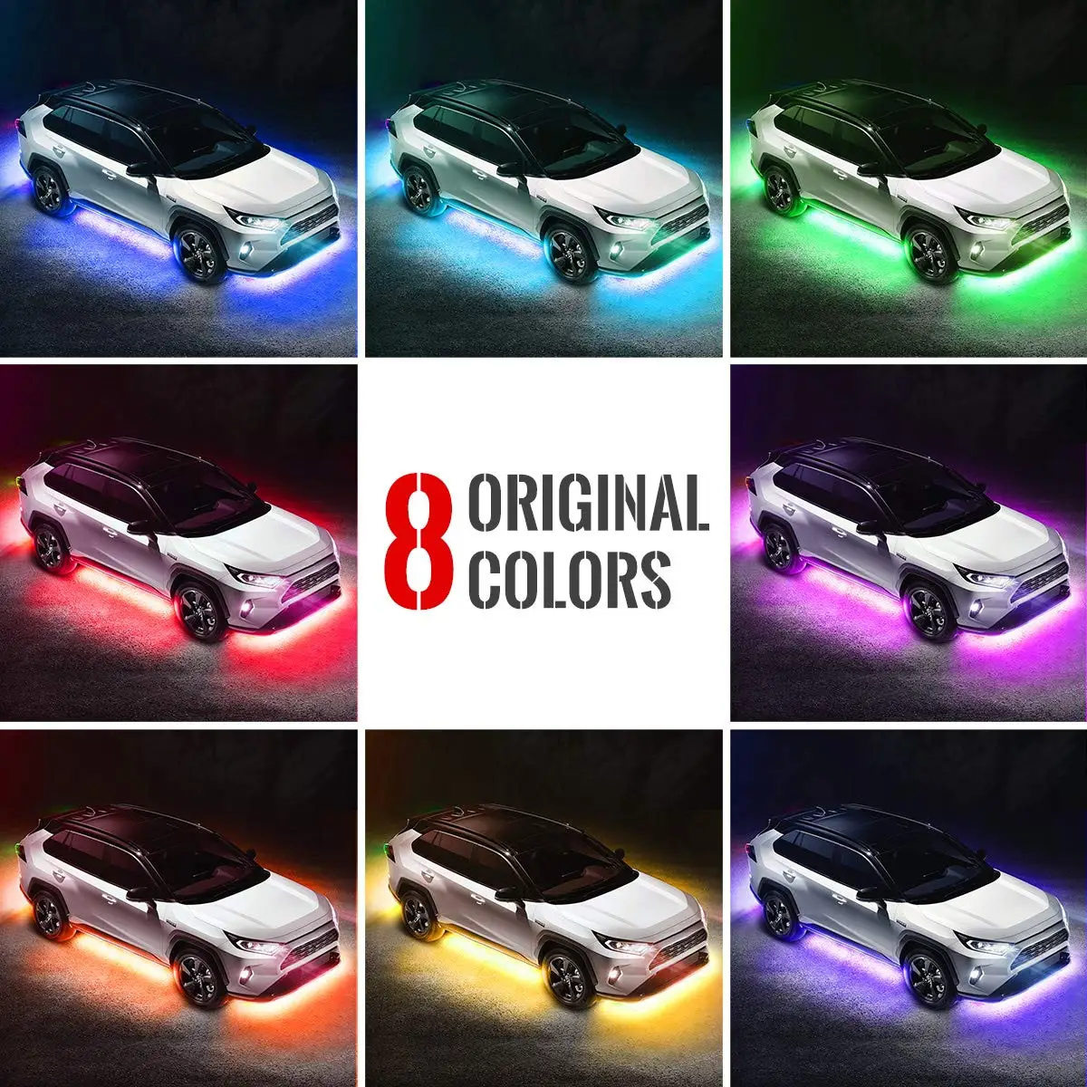 2 шт. светодиодный светильник для автомобиля водонепроницаемый RGB полосы