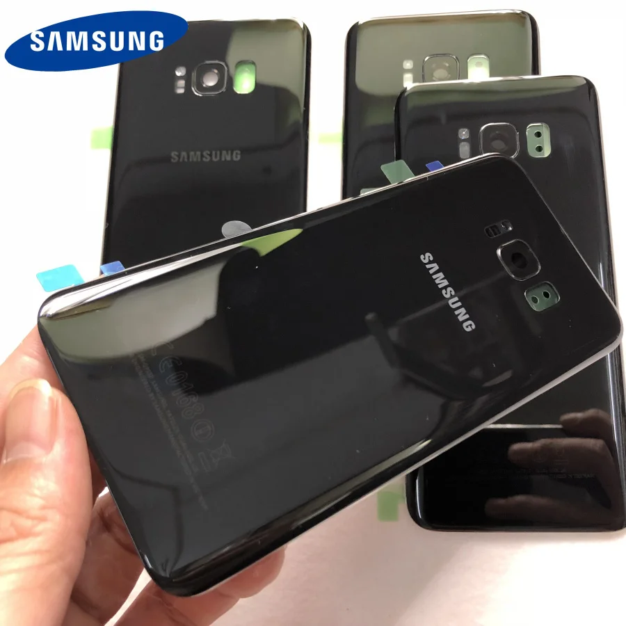 Задняя крышка телефона для Samsung Galaxy S8 Plus G950 G955F батарея задняя крышка стеклянная дверь Корпус задняя камера объектив S8
