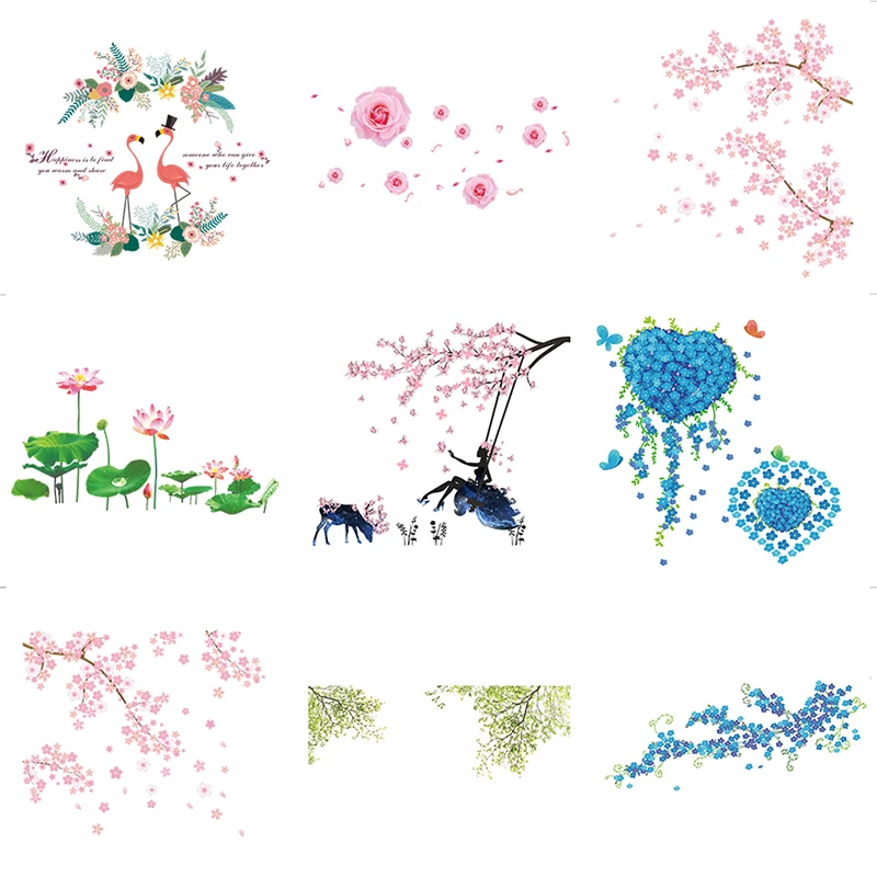

Romantic Fairy Girl Wall Stickers For Kids Rooms Decoration Flower Butterfly Love Heart Wall Decals Bedroom Mural Decor Wall Art