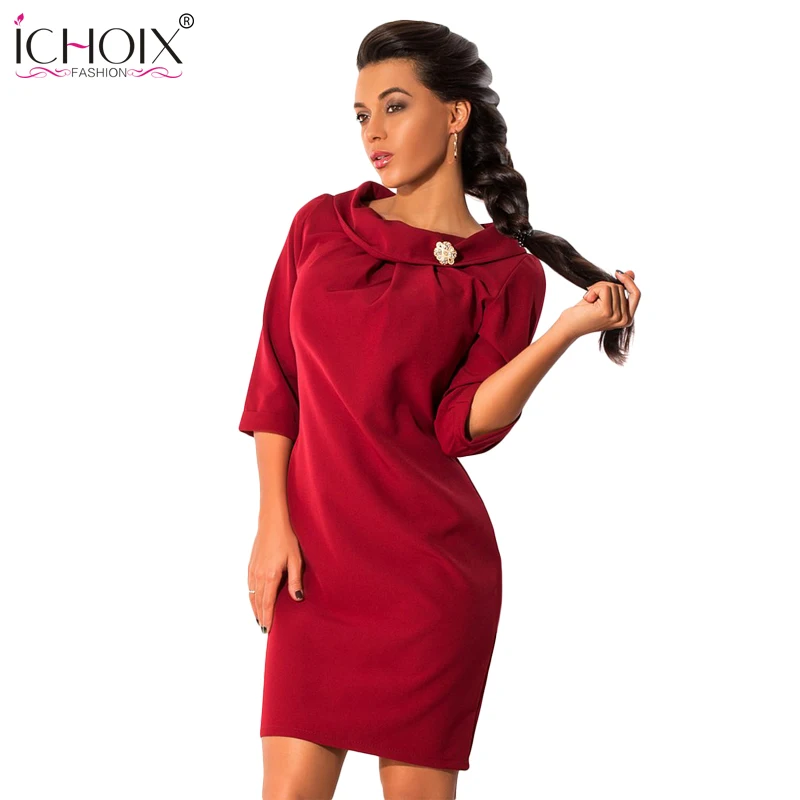Ichoix 2018 новый летний Для женщин Vestidos Мода Большой Размеры круглым вырезом