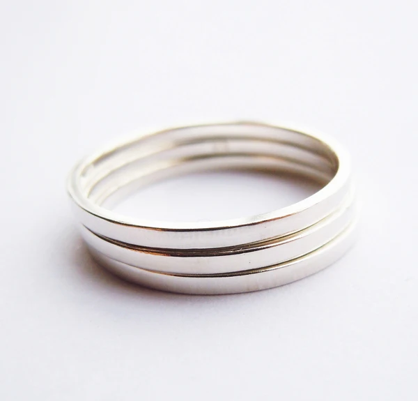 Чистое кольцо из серебра 1 5 пробы WellMade 3 шт./компл. 925 мм|band ring|ring bandring ring |
