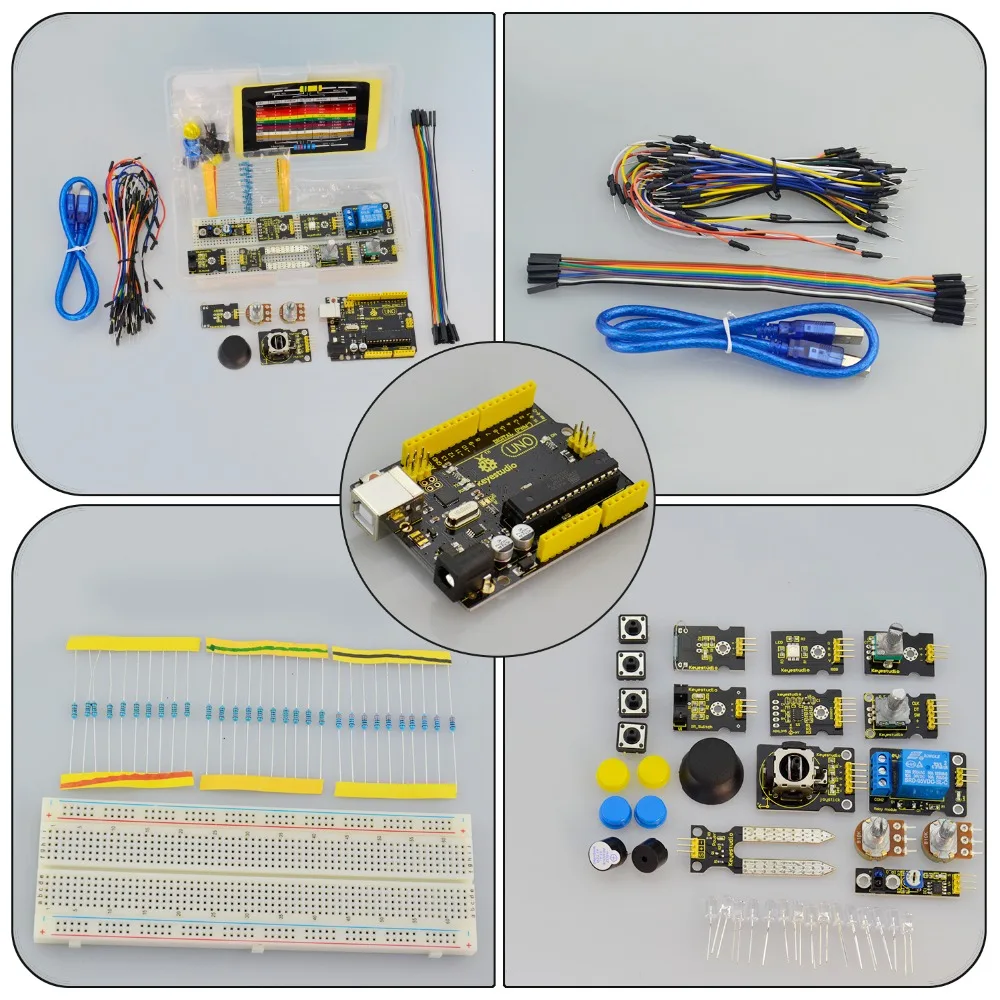 Keyestudio стартовый Kit K4 с датчиком для обучающего набора Arduino W/UNO R3 + ADL345 ДЖОЙСТИК RGB LED