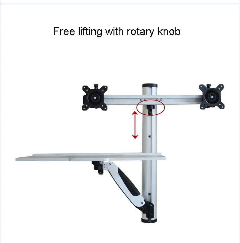 Алюминиевая Подставка для монитора WS09 с газовой пружиной и двойным экраном|screen
