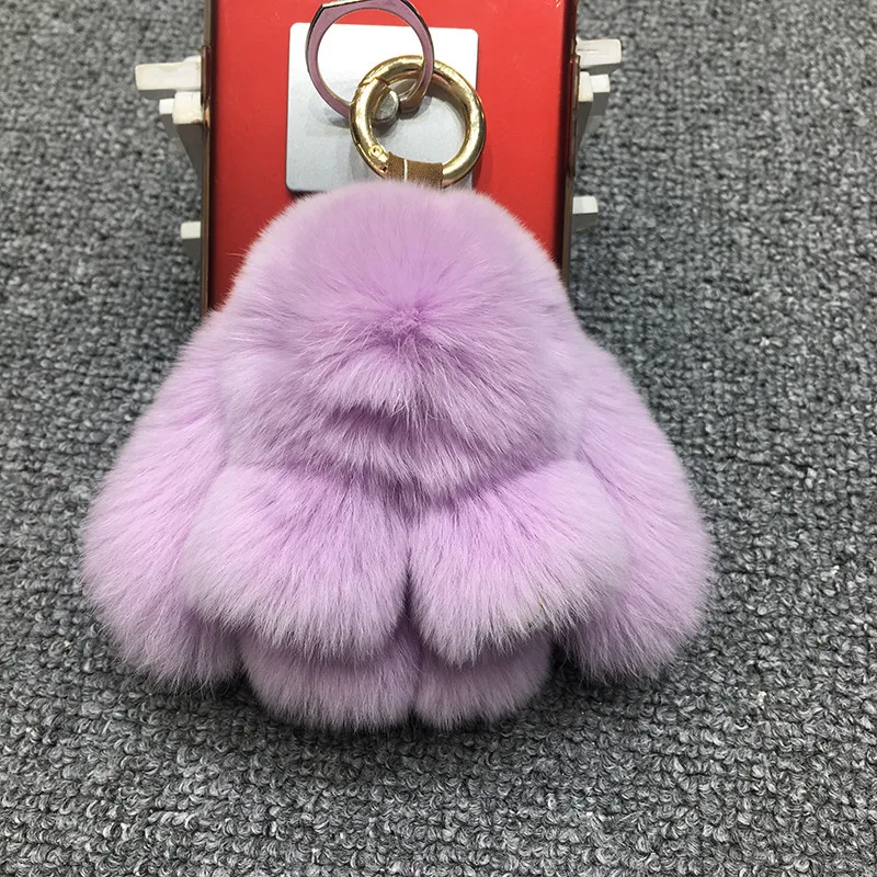 Fashion Women Fluffy Rex Rabbit Fur Keychain Mini Cute Bunny Key Chains phone Bag Charm Pom Ball Car Keyring | Украшения и