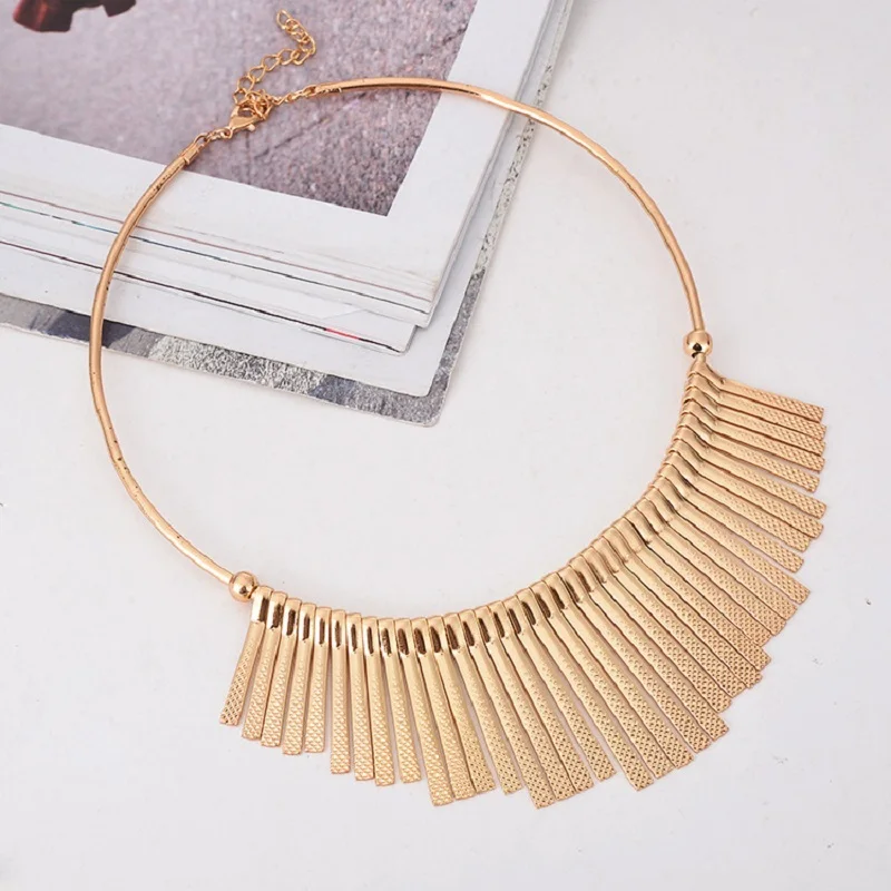 Женское Ожерелье-чокер металлическая подвеска с бахромой | Украшения и