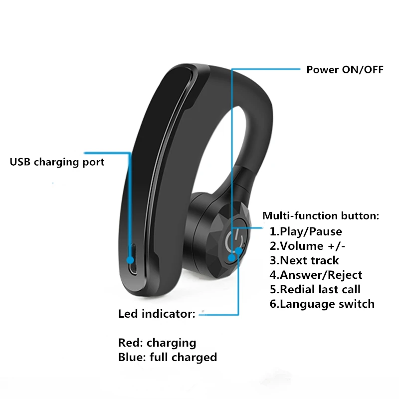 Громкой связи Бизнес Беспроводной Bluetooth наушники Шум отмена офисные гарнитура с
