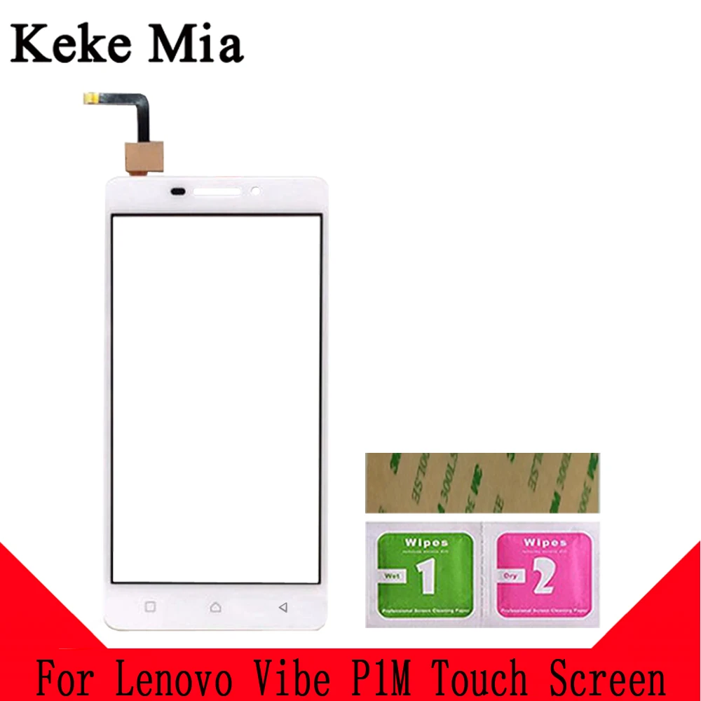 White No Tools Keke Миа 5," мобильный телефон сенсорный экран для lenovo Vibe P1m P1m a40 P1ma40 P1mc50 сенсорная панель стекло объектив тачпад дигитайзер - Цвет: White No Tools