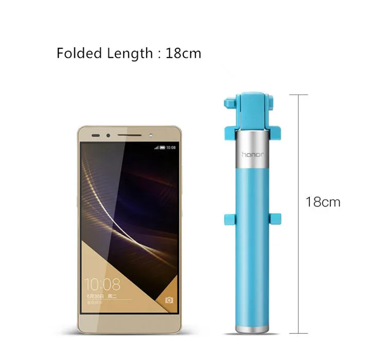 Huawei Honor селфи-палка, монопод, проводная селфи-палка, выдвижная ручная палка с затвором для iPhone, Android, huawei, samsung, Xiaomi