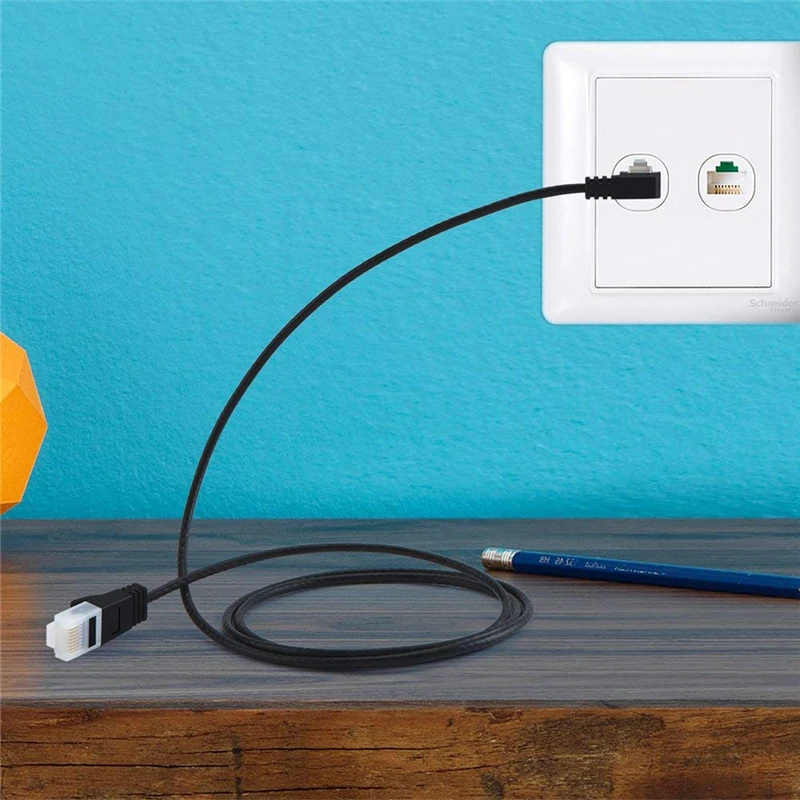 Ультратонкий сетевой коммутационный кабель Cat6a Ethernet с левым углом UTP Cat 6a