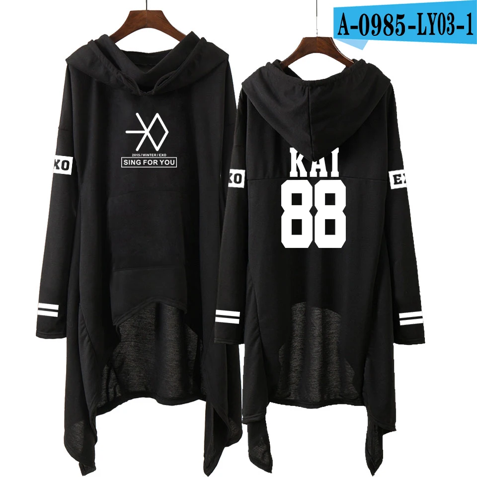 A0985 Kpop EXO Новая мода корейский EXO DO LAY SE HUN KAI SING FOR YOU EXO толстовки длинная юбка женские толстовки Harajuku Пуловеры для девочек - Цвет: A0985