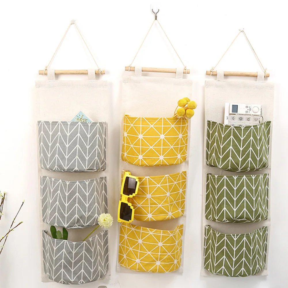 

Wall Hanging Storage Bags Organizer Clothing Jewelry Closet Organizer Bags Pocket Hanging Holder Wall Storage Bags Racks 3 Color