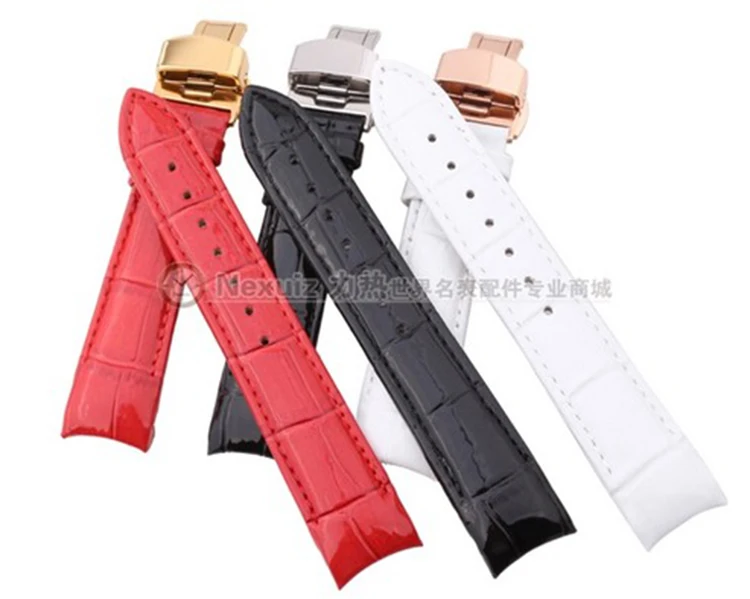 Новый ремешок для часов с изогнутым концом 18 мм Золотой раскладной застежкой