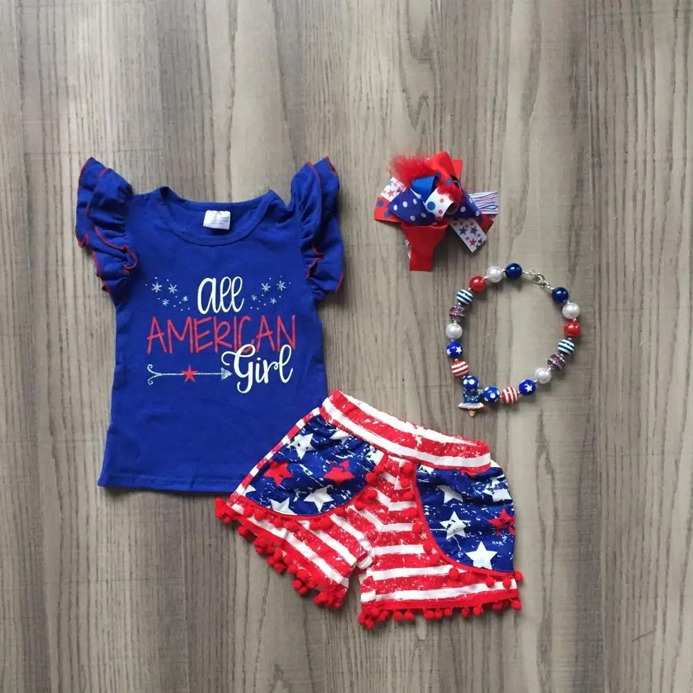 Летняя одежда для маленьких девочек хлопковые модные шорты в полоску со звездами