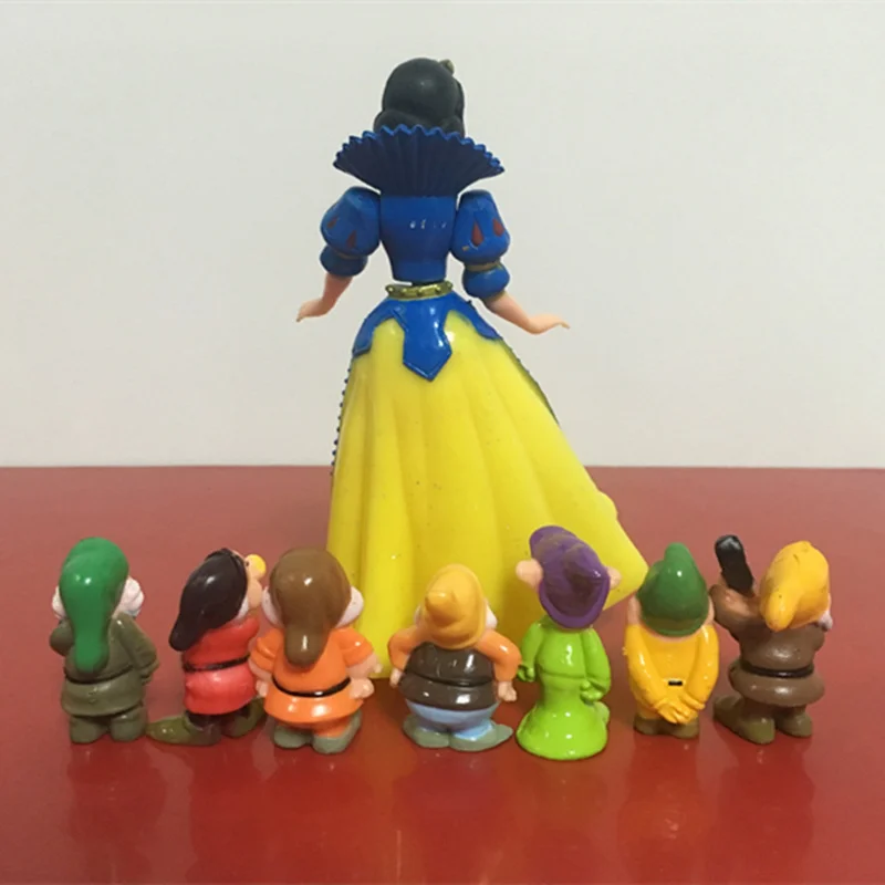 8 шт./лот игрушки Disney 5-10 см Белоснежка Принцесса и семь гномов экшн-Фигурки ПВХ