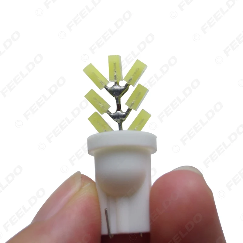FEELDO 50 шт. белый автомобиль T10 194 W5W COB 7SMD авто светодиодные огни дерево формы