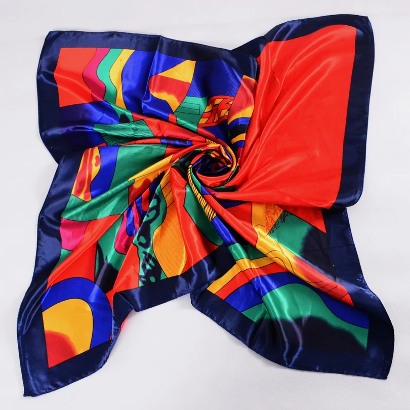 Женский мусульманский головной платок BYSIFA Красный квадратный атласный зимний