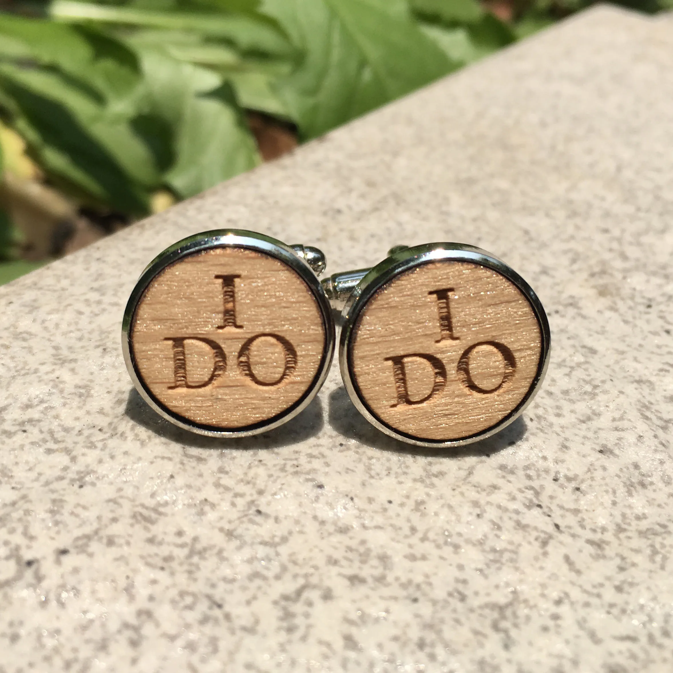 I Do лазерная резка деревянные Запонки деревенский свадебный аксессуар свадебные