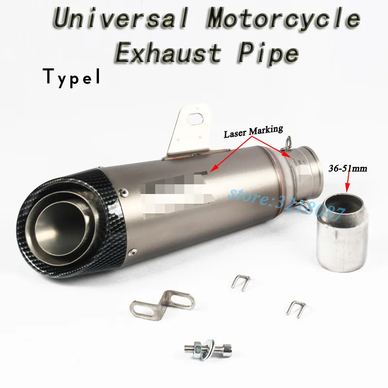 Type I51mm 51 мм 61 мм Универсальный Мотоцикл выхлопная труба Escape модифицированный мотоцикл лазерная маркировка глушитель для CBR1000RR S1000RR Ninja250 R6 R1 - Цвет: Type I51mm