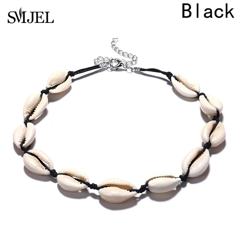 choker 620 SMJEL естественные ракушки ножные браслеты для женщин Бохо цепочка веревка ручной работы морская раковина лодыжки браслет пляжные ювелирные изделия счастливые подарки - Окраска металла: choker 620