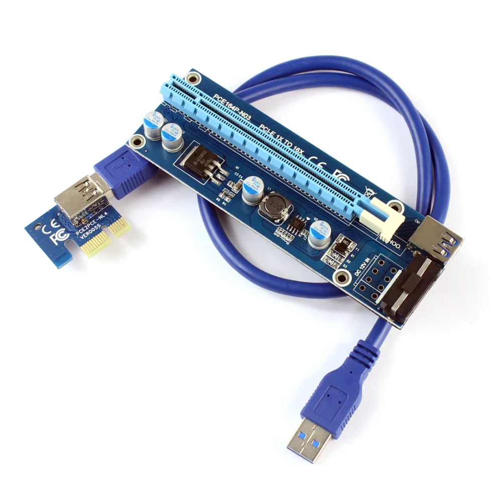 PCIE 1X до 16X графический удлинитель DC одиночный адаптер питания карта для