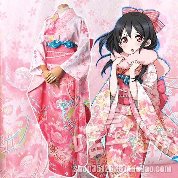 LoveLive! Новогоднее кимоно на весну Nozomi Nico Hanayo Maki Umi Rin Eli карнавальный костюм наряд