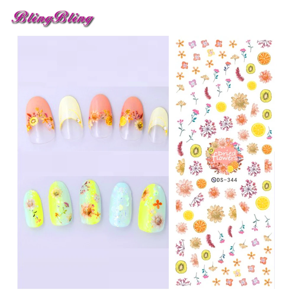 1 лист крошечный цветок ногтей воды наклейки Весна Красочные Цветочные