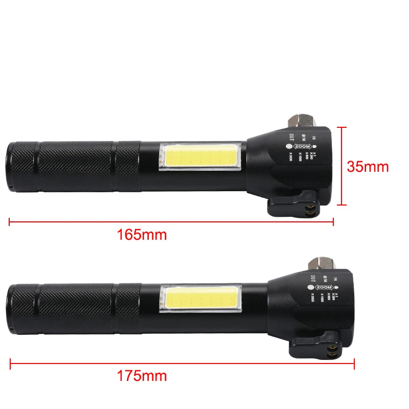 Coba T6 светодиодный фонарик cob тактический фонарь для самообороны zoom hammer knife usb